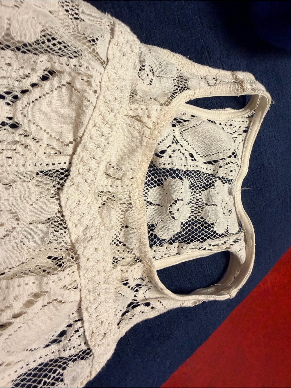 Cream Crochet Lace Tank Top